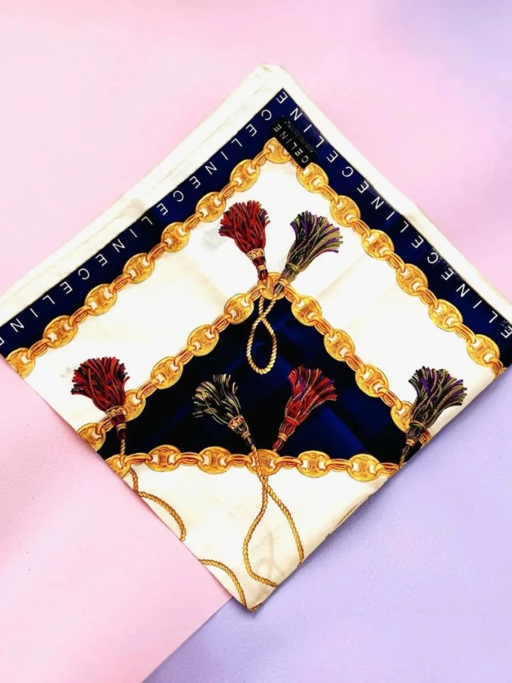 #62) New with sticker - Great Gift Celine Paris luxury  high quality  Mini Scarf